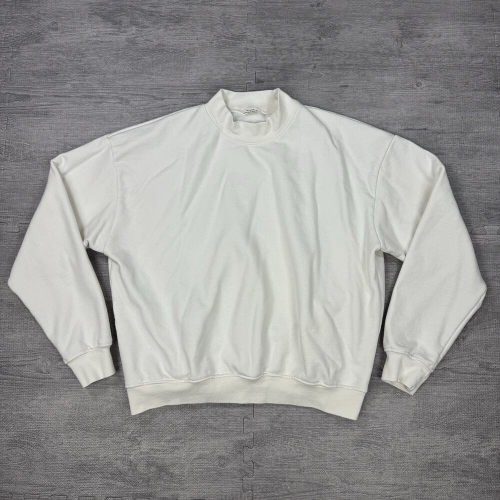 Seventh Earth Studios Heavyweight Pullover Crewneck Sweatshirt WHITE Sz XL